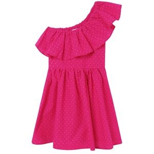 Mayoral one shoulder pink ruffle dress